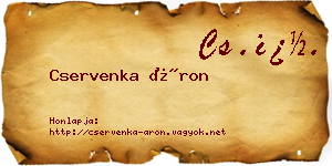 Cservenka Áron névjegykártya